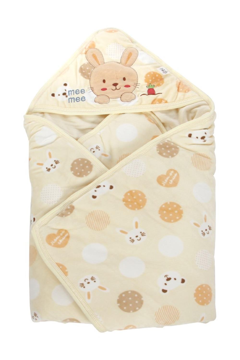 Beige Animal Print Wrapper with Hood